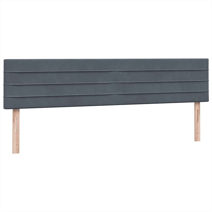 Pat box spring cu saltea, gri închis, 200x210 cm, catifea WALTI