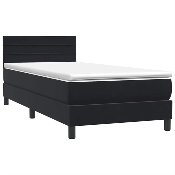 Pat box spring cu saltea, negru, 80x220 cm, catifea - WALTI WALTI