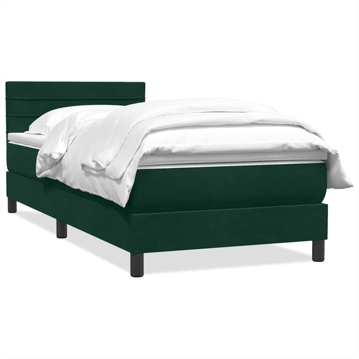 Pat box spring cu saltea, verde închis, 80x220 cm, catifea - WALTI WALTI
