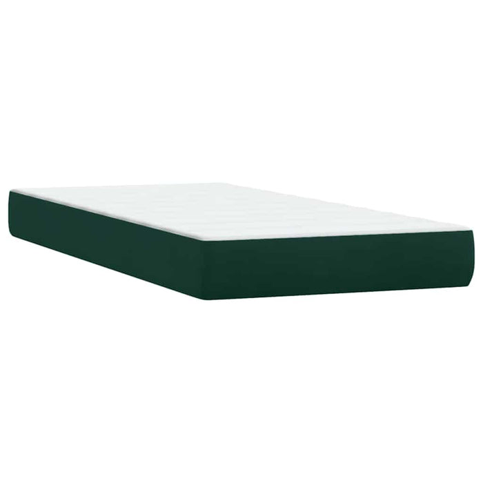 Pat box spring cu saltea, verde închis, 80x220 cm, catifea - WALTI WALTI