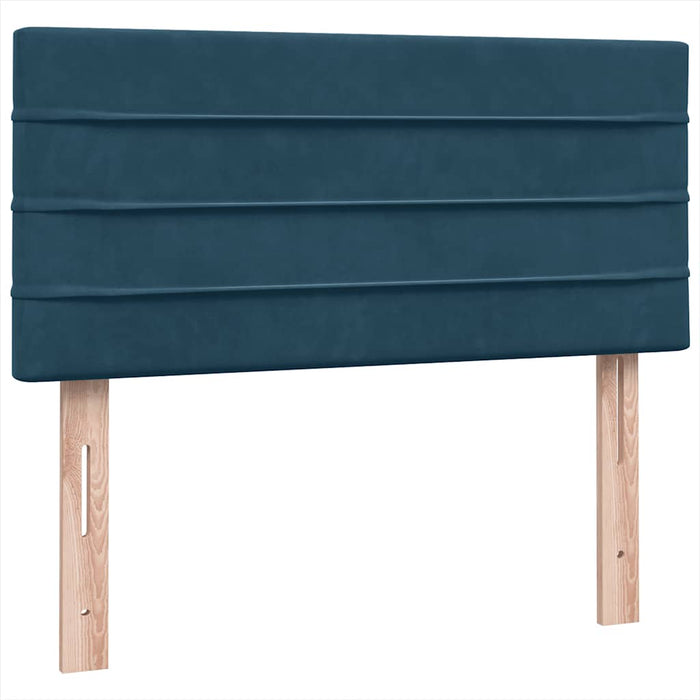 Pat box spring cu saltea, albastru închis, 80x220 cm, catifea - WALTI WALTI