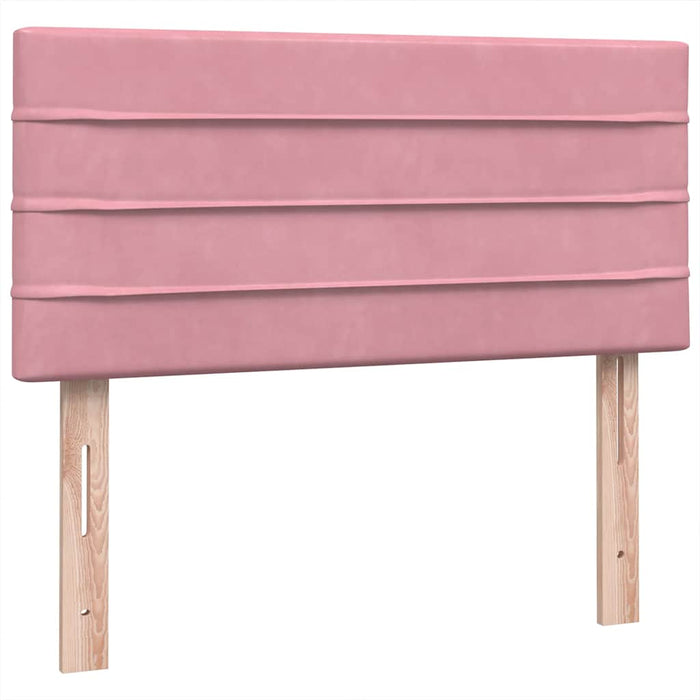 Pat box spring cu saltea, roz, 80x220 cm, catifea WALTI