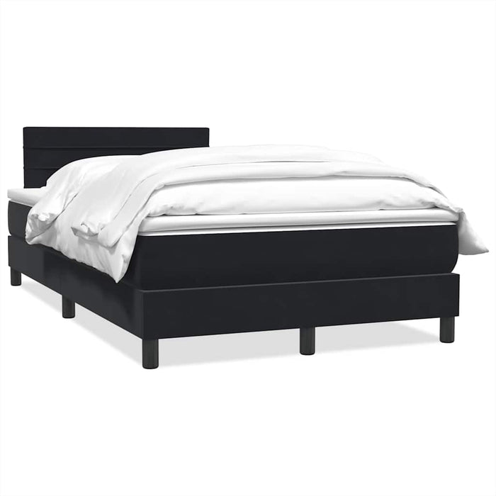 Pat box spring cu saltea, negru, 120x220 cm, catifea WALTI