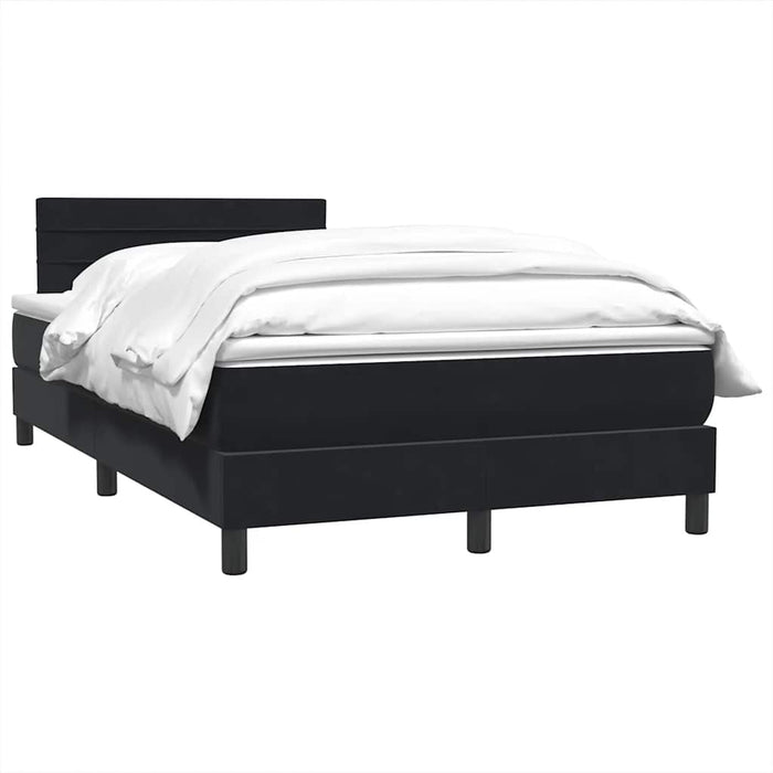 Pat box spring cu saltea, negru, 120x220 cm, catifea WALTI