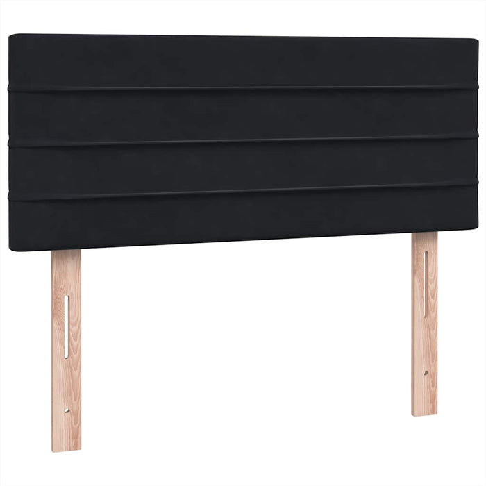 Pat box spring cu saltea, negru, 120x220 cm, catifea WALTI