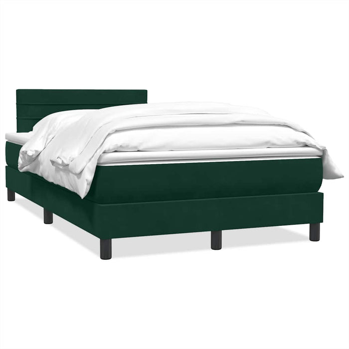 Pat box spring cu saltea, verde închis, 120x220 cm, catifea WALTI
