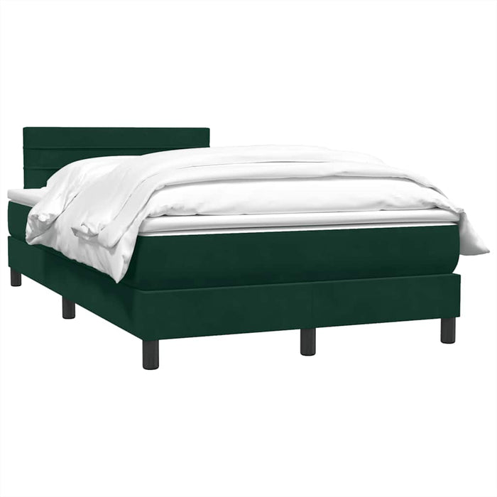 Pat box spring cu saltea, verde închis, 120x220 cm, catifea WALTI