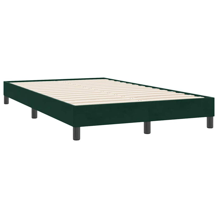 Pat box spring cu saltea, verde închis, 120x220 cm, catifea WALTI