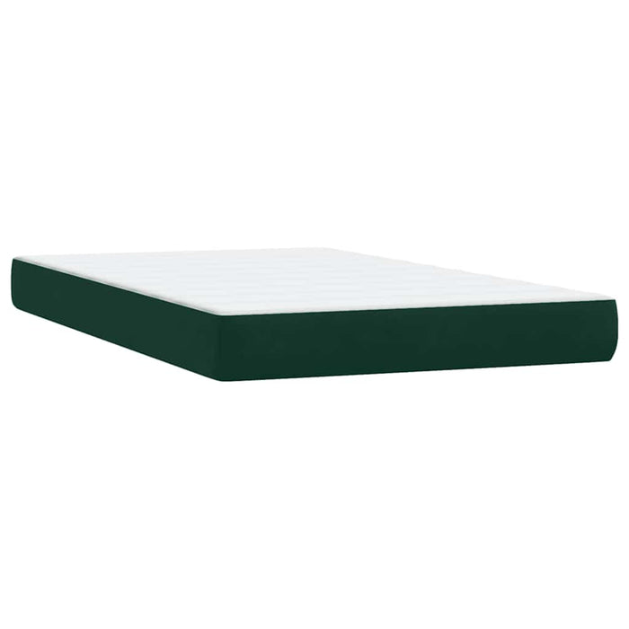 Pat box spring cu saltea, verde închis, 120x220 cm, catifea WALTI