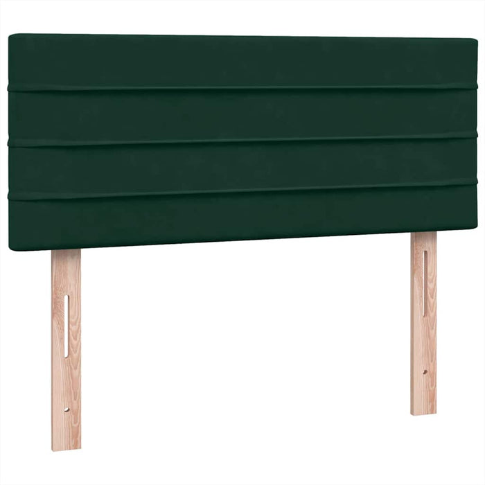 Pat box spring cu saltea, verde închis, 120x220 cm, catifea WALTI