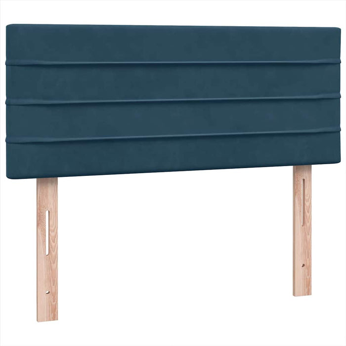 Pat box spring cu saltea, albastru închis, 120x220 cm, catifea WALTI