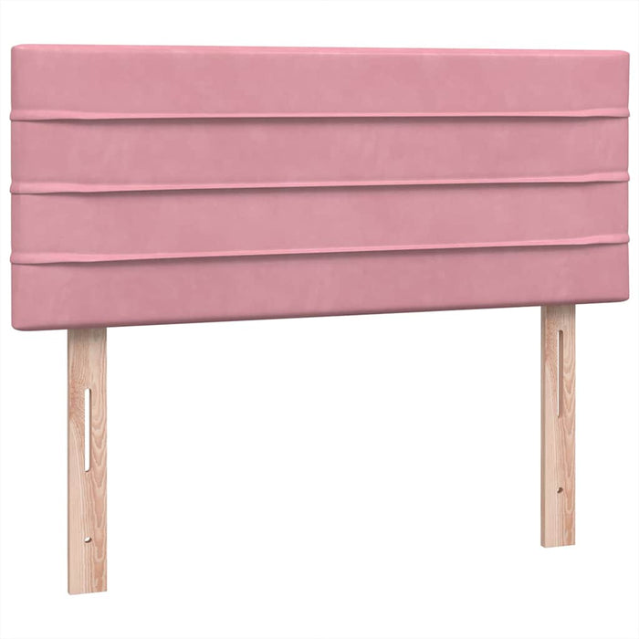 Pat box spring cu saltea, roz, 120x220 cm, catifea WALTI