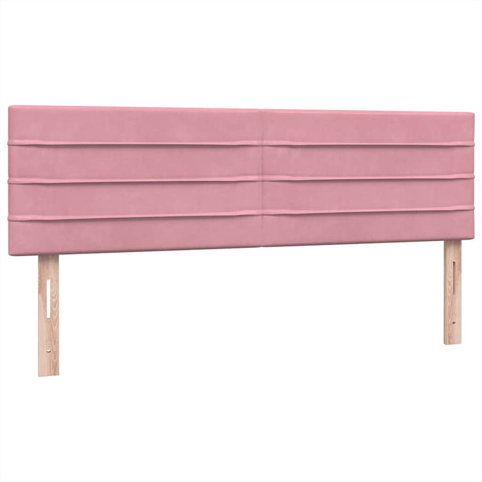 Pat box spring cu saltea, roz, 140x220 cm, catifea WALTI