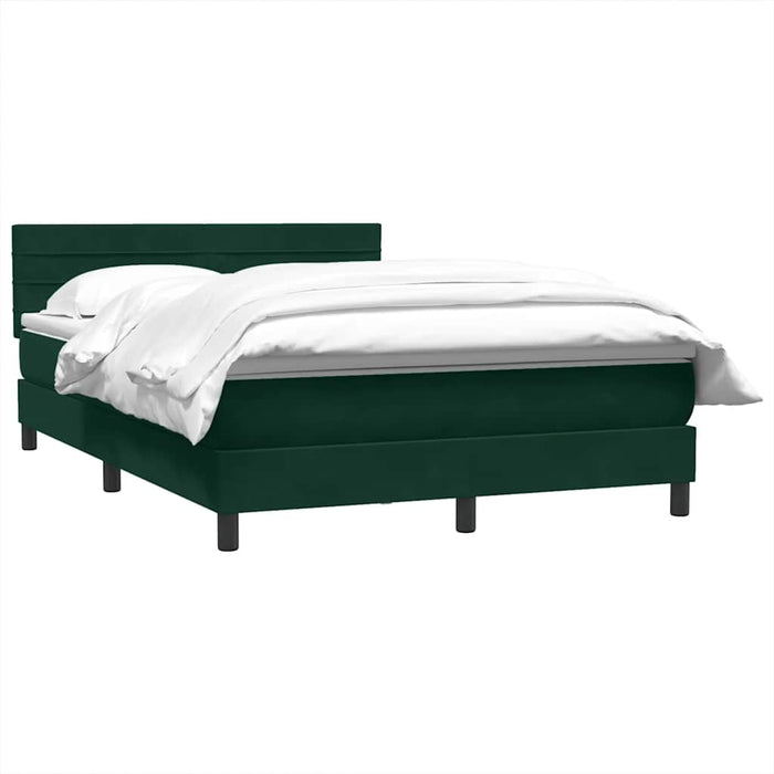 Pat box spring cu saltea, verde închis, 160x220 cm, catifea WALTI