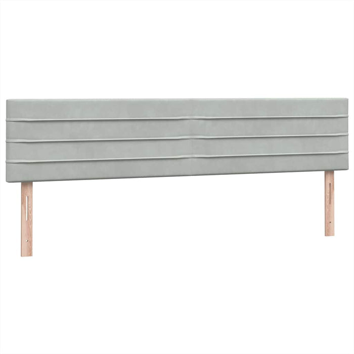 Pat cu arcuri cu saltea gri deschis 180x220 cm catifea WALTI