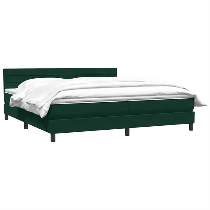 Pat box spring cu saltea, verde închis, 180x220 cm, catifea - WALTI WALTI