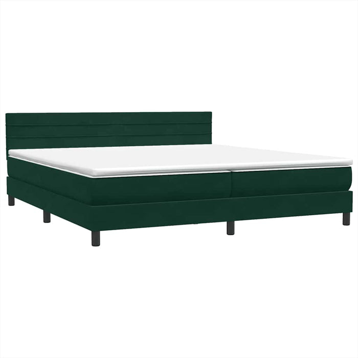 Pat box spring cu saltea, verde închis, 180x220 cm, catifea - WALTI WALTI