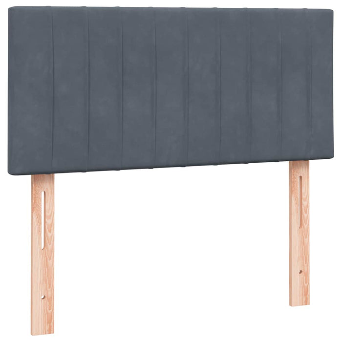 Pat box spring cu saltea, gri închis, 80x210 cm, catifea - WALTI WALTI