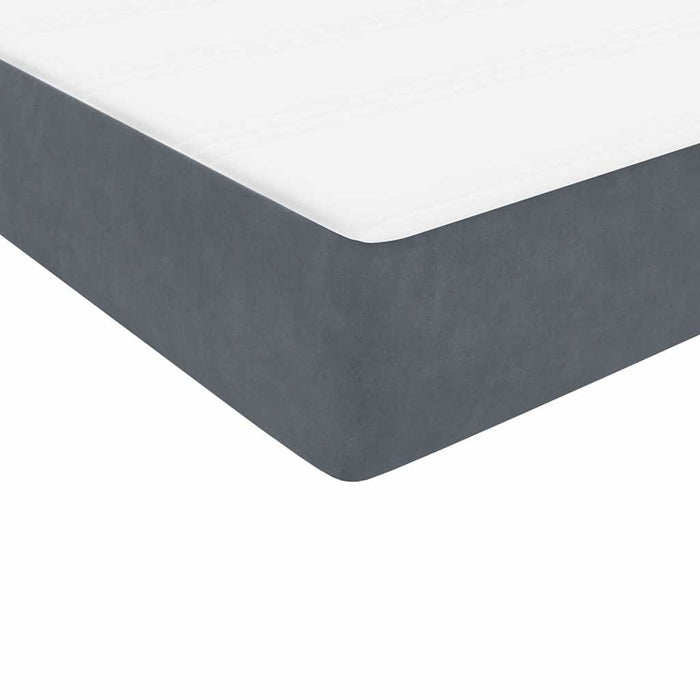 Pat box spring cu saltea, gri închis, 80x210 cm, catifea - WALTI WALTI