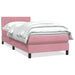 Pat box spring cu saltea, roz, 90x210 cm, catifea - WALTI WALTI