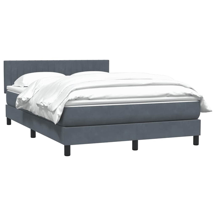 Pat box spring cu saltea, gri închis, 160x210 cm, catifea WALTI