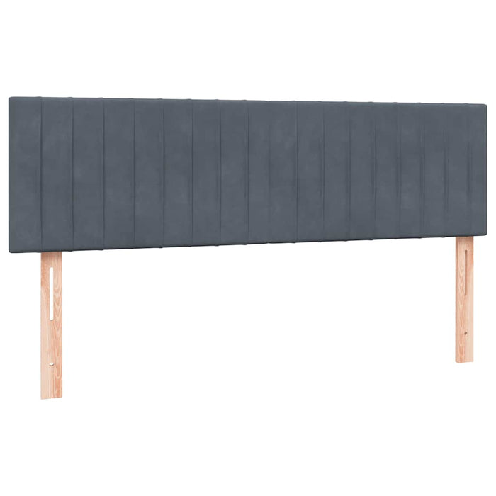 Pat box spring cu saltea, gri închis, 160x210 cm, catifea WALTI