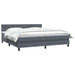 Pat box spring cu saltea, gri închis, 180x210 cm, catifea - WALTI WALTI