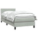 Pat box spring cu saltea, gri deschis, 80x220 cm, catifea - WALTI WALTI