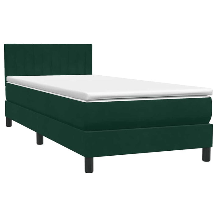 Pat box spring cu saltea, verde închis, 80x220 cm, catifea - WALTI WALTI