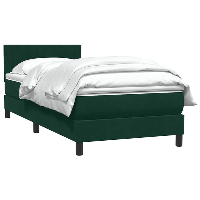 Pat box spring cu saltea, verde închis, 80x220 cm, catifea - WALTI WALTI