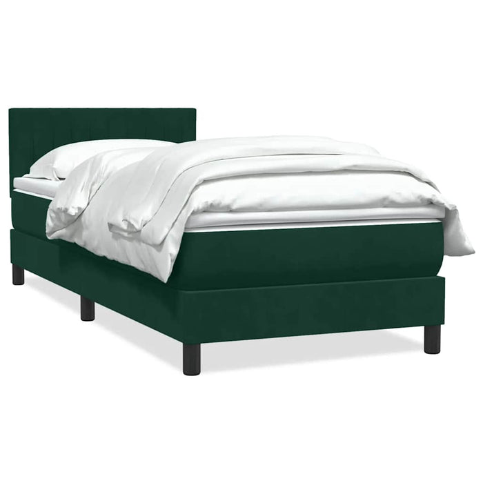 Pat box spring cu saltea, verde închis, 80x220 cm, catifea - WALTI WALTI