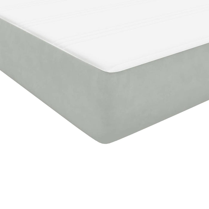 Pat continental cu saltea, gri deschis, 120x220 cm, catifea WALTI