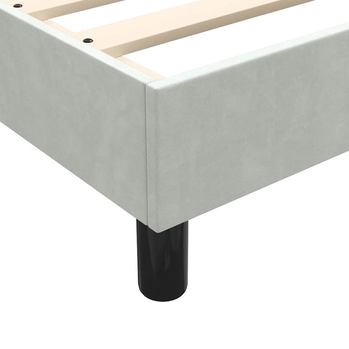 Pat continental cu saltea, gri deschis, 120x220 cm, catifea WALTI