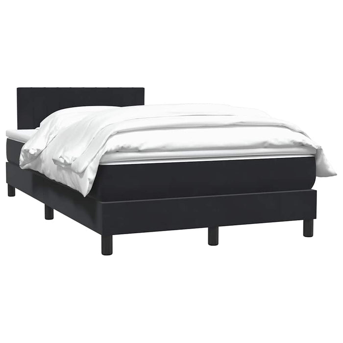 Pat box spring cu saltea, negru, 120x220 cm, catifea WALTI