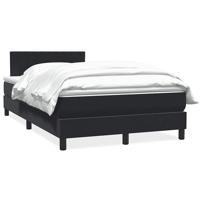 Pat box spring cu saltea, negru, 120x220 cm, catifea WALTI