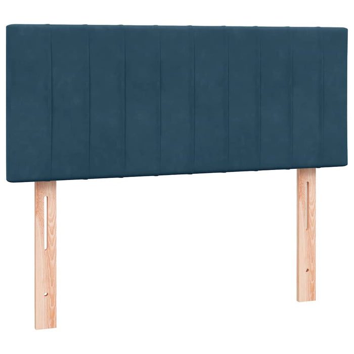 Pat box spring cu saltea, albastru închis, 120x220 cm, catifea WALTI