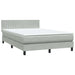 Pat box spring cu saltea, gri deschis, 160x220 cm, catifea - WALTI WALTI