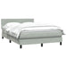 Pat box spring cu saltea, gri deschis, 160x220 cm, catifea - WALTI WALTI