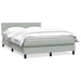 Pat box spring cu saltea, gri deschis, 160x220 cm, catifea - WALTI WALTI