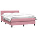 Pat box spring cu saltea, roz, 160x220 cm, catifea - WALTI WALTI