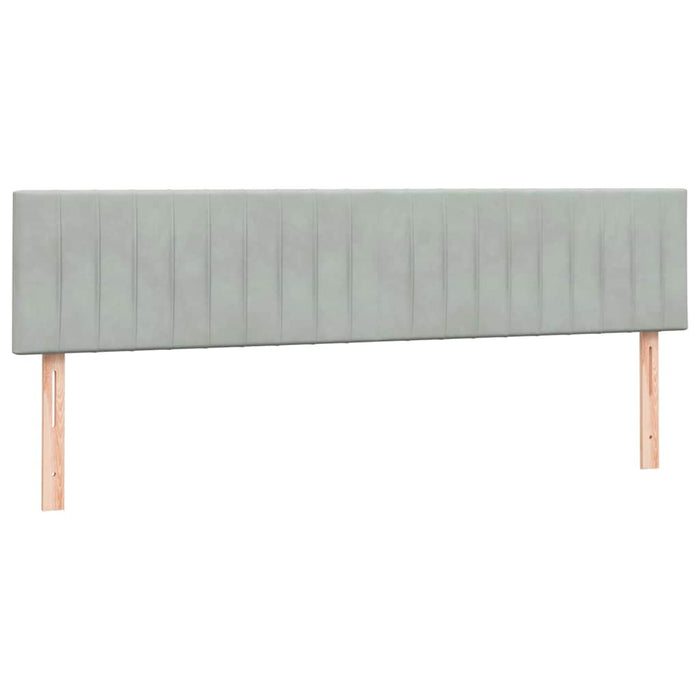 Pat cu arcuri cu saltea gri deschis 180x220 cm catifea WALTI