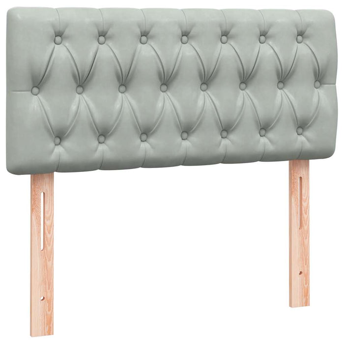 Pat box spring cu saltea, gri deschis, 80x210 cm, catifea - WALTI WALTI