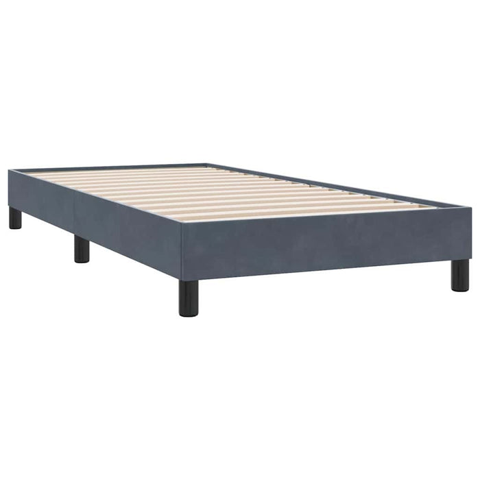 Pat box spring cu saltea, gri închis, 80x210 cm, catifea - WALTI WALTI