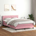 Pat box spring cu saltea, roz, 140x210 cm, catifea - WALTI WALTI