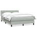 Pat box spring cu saltea, gri deschis, 160x210 cm, catifea - WALTI WALTI
