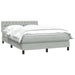 Pat box spring cu saltea, gri deschis, 160x210 cm, catifea - WALTI WALTI