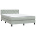 Pat box spring cu saltea, gri deschis, 160x210 cm, catifea - WALTI WALTI