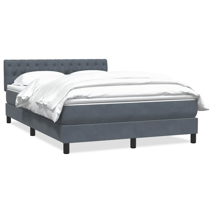 Pat box spring cu saltea, gri închis, 160x210 cm, catifea WALTI