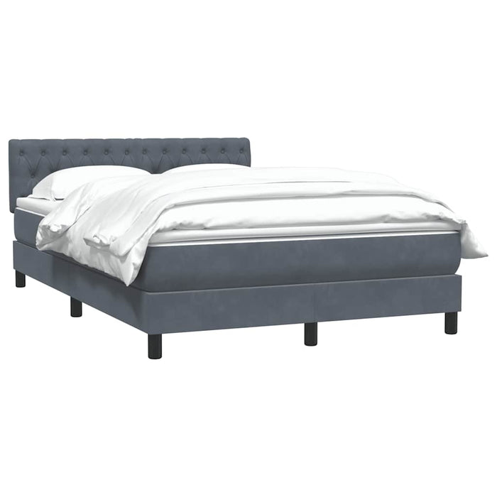 Pat box spring cu saltea, gri închis, 160x210 cm, catifea WALTI