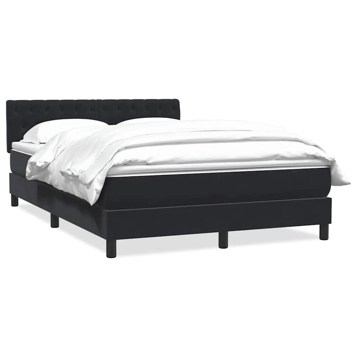 Pat box spring cu saltea, negru, 160x210 cm, catifea WALTI